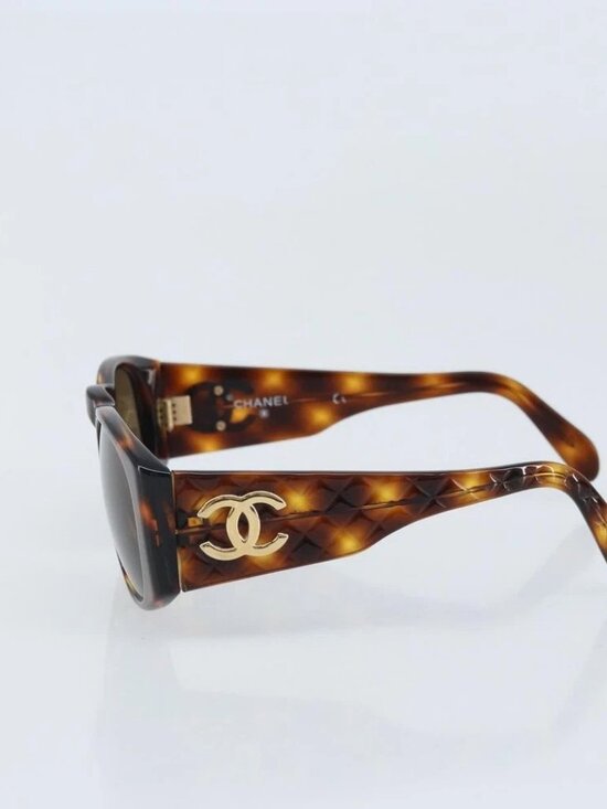 CHANEL COCO Mark Sunglasses plastic Brown 01450 91235 CC Auth BA11839 main image 6